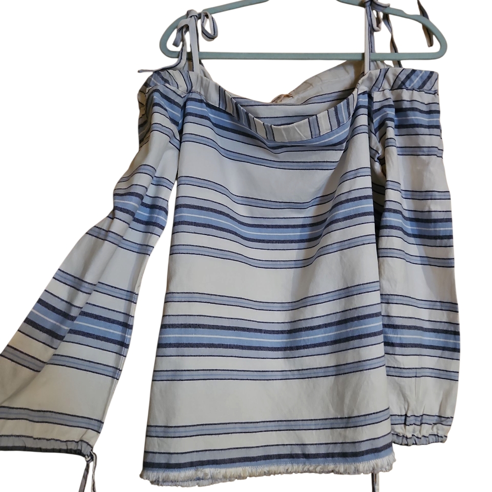 Lemlem Blue and White Striped Top
